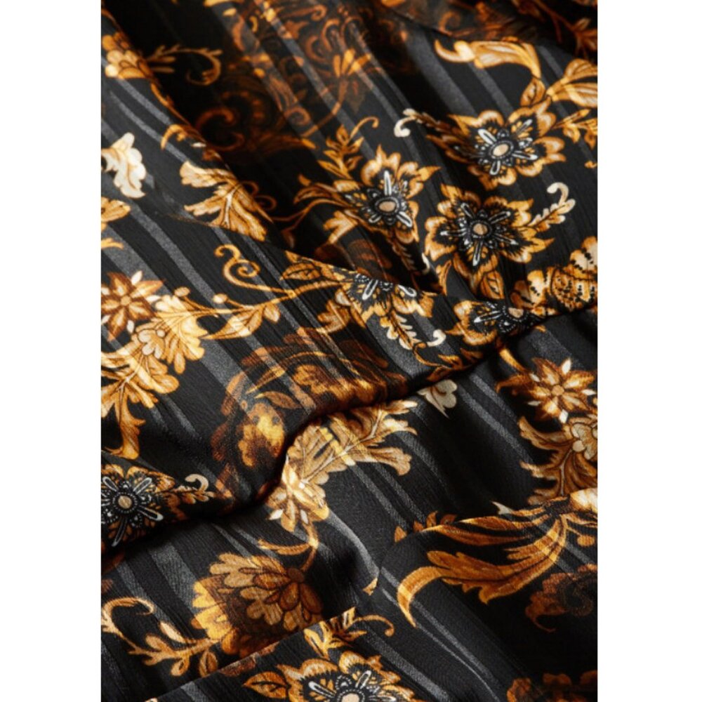 NWT City Chic Black Floral Pleated Faux Wrap Mini Dress 18 - Picture 9 of 12